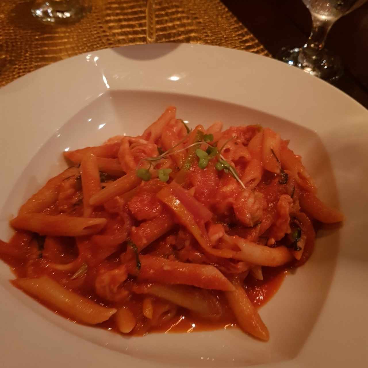 Pasta con mariscos y sin mejillones