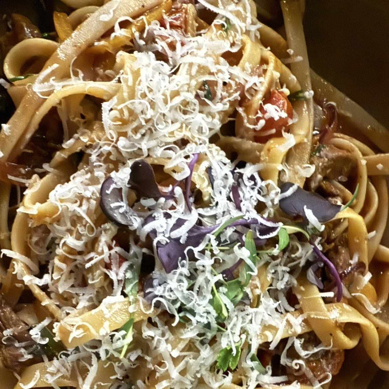 Pasta con Trozos de Filete