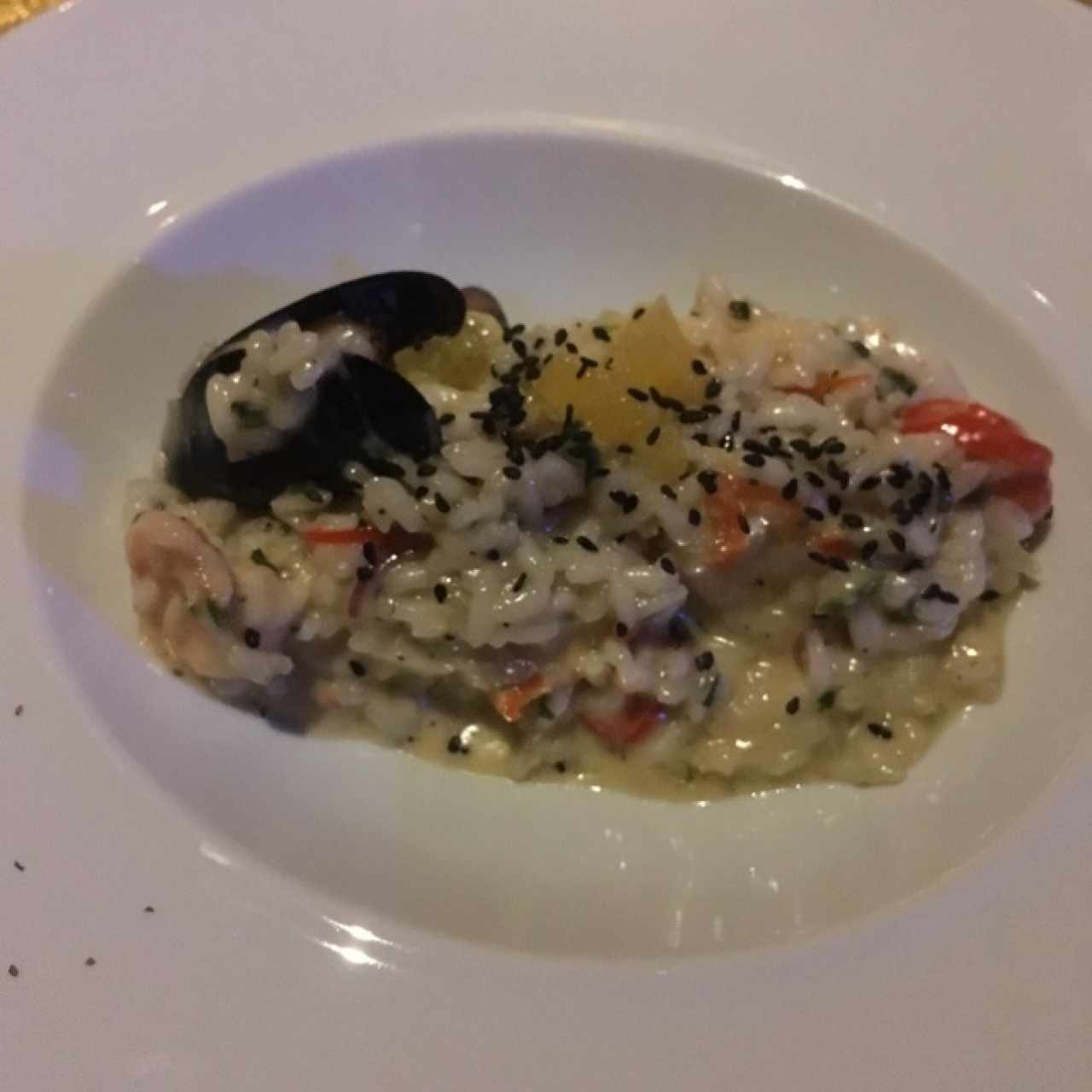 Risotto de camarón y calamar