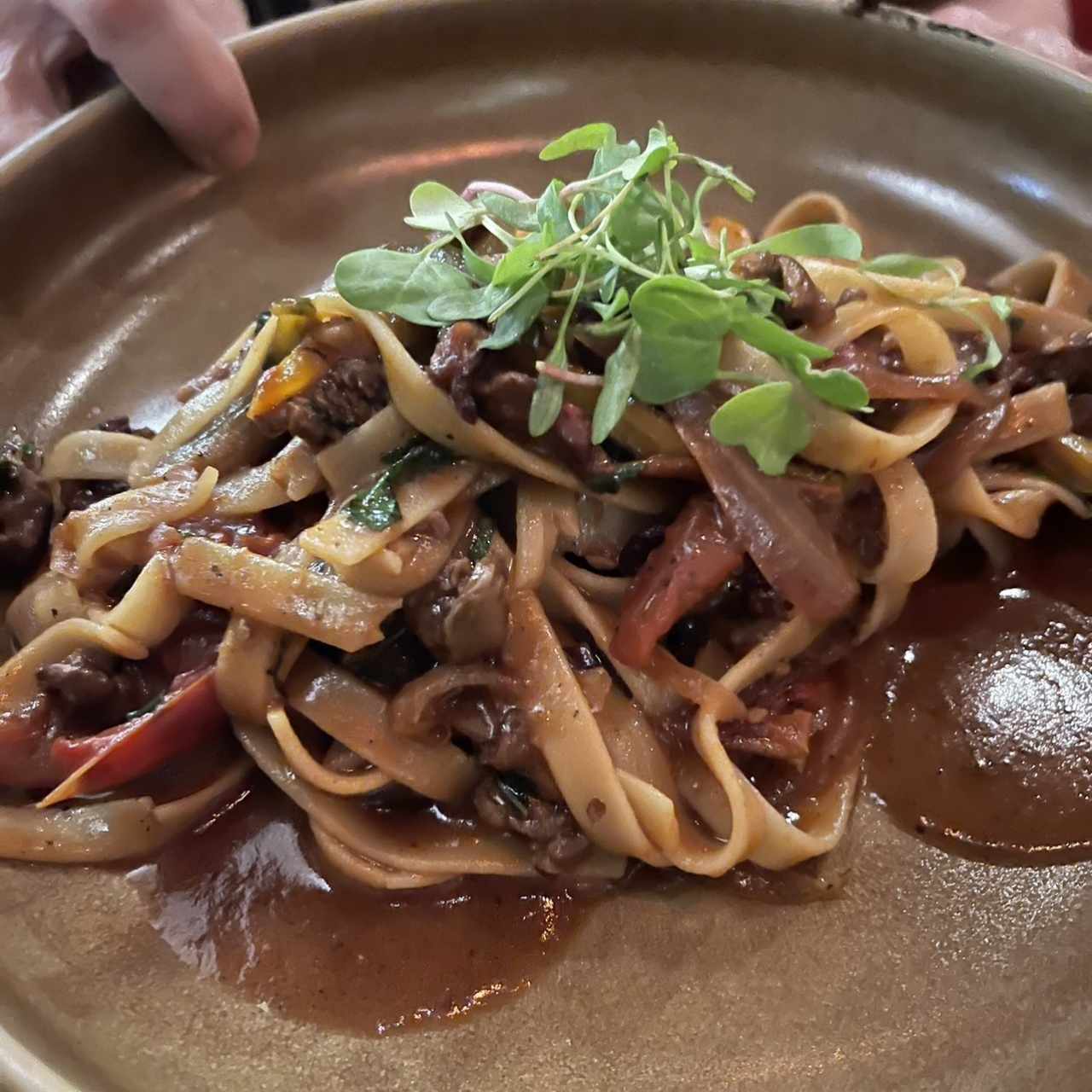 Pasta con Trozos de Filete