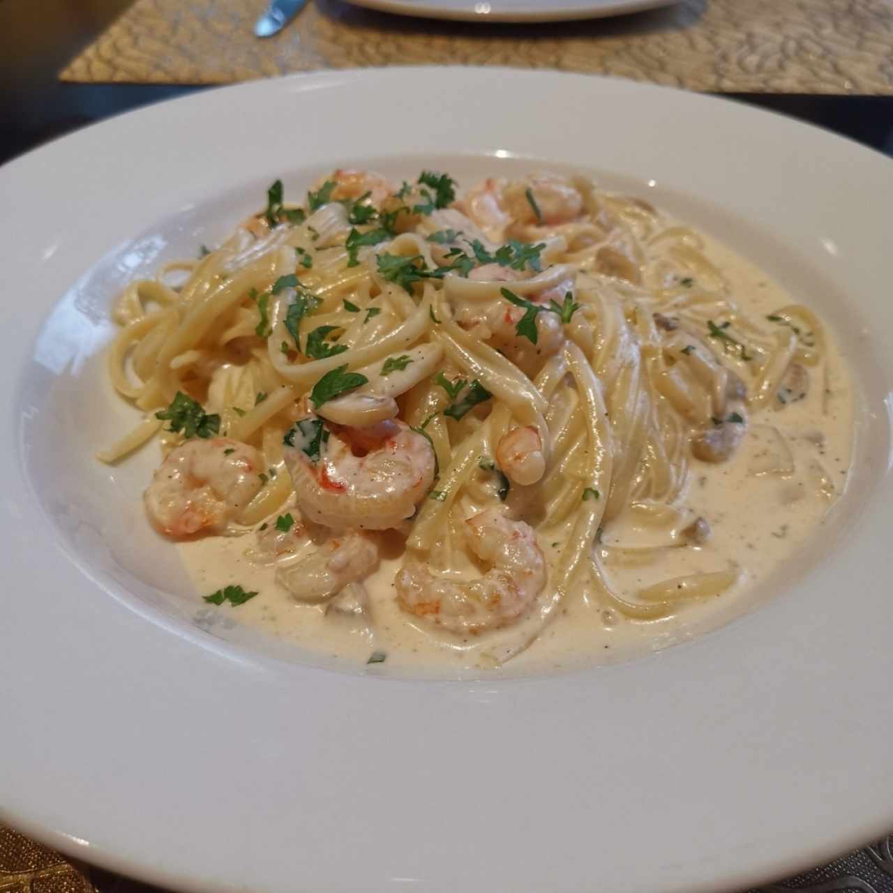 Spaguetty con camarones