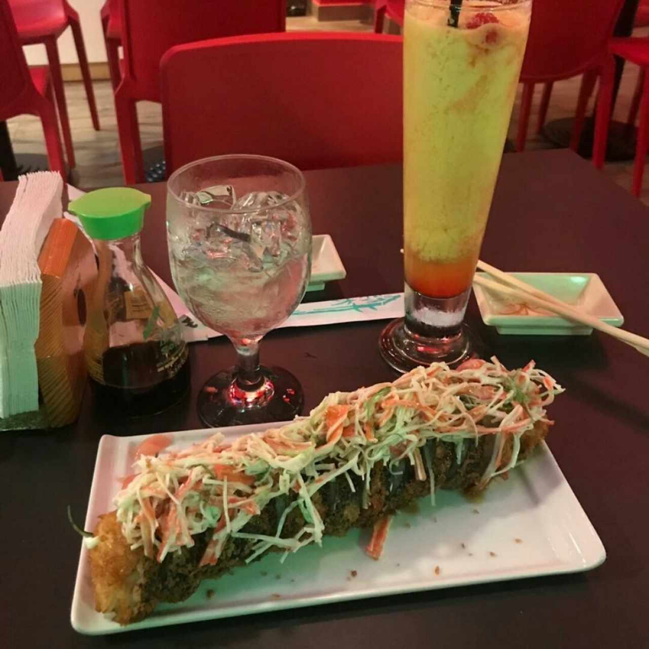 Dragón y jugo de maracuyá