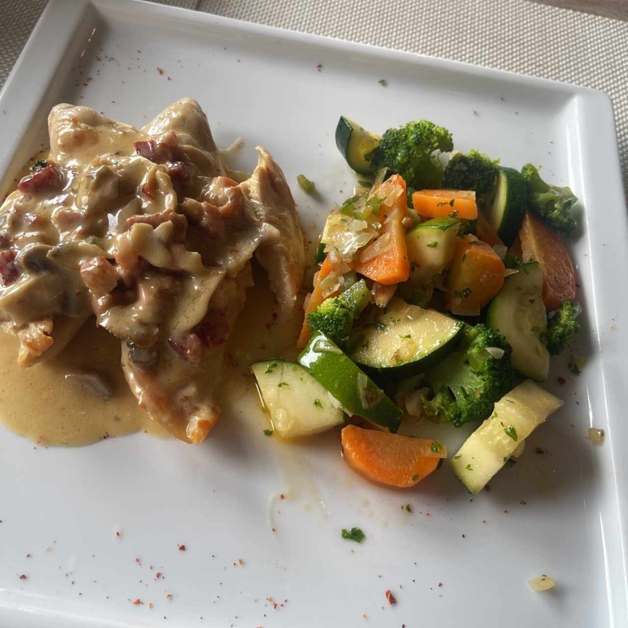 Pechuga de pollo la Boscaiola
