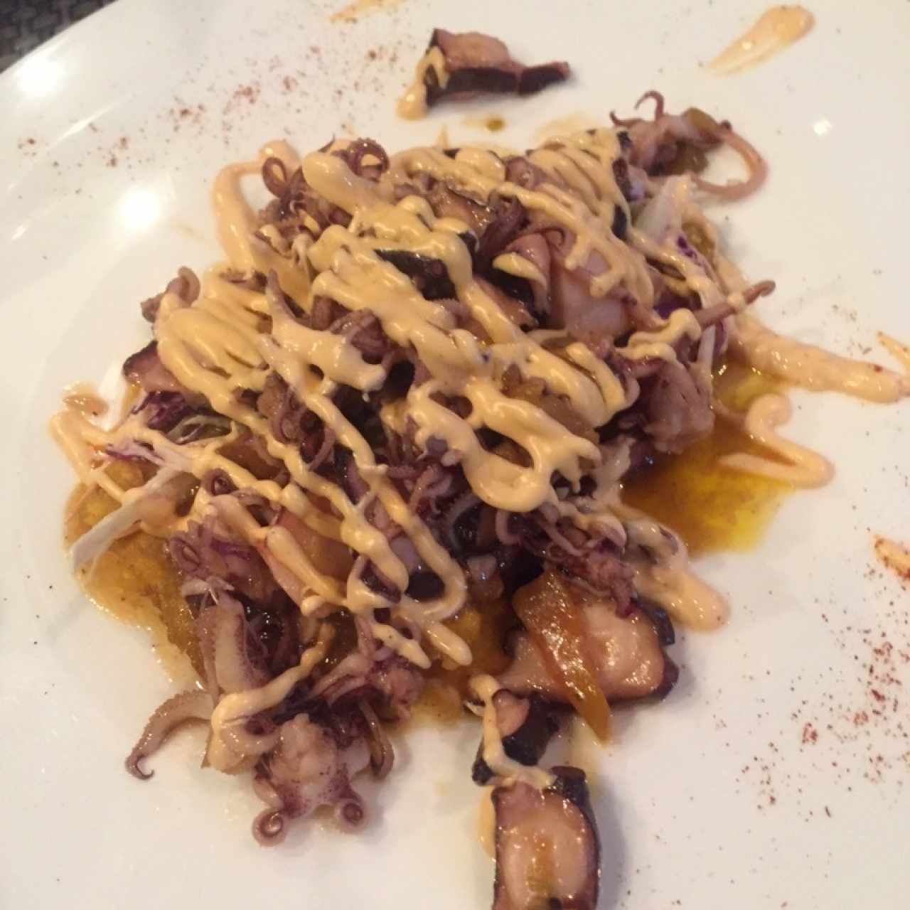 patacones con pulpo