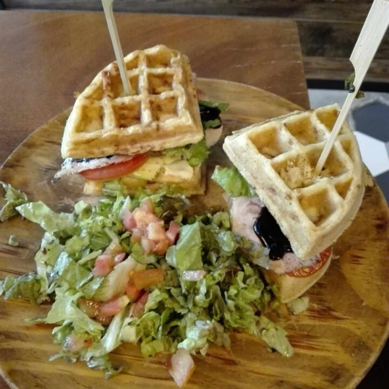 waffle jamón de pavo 