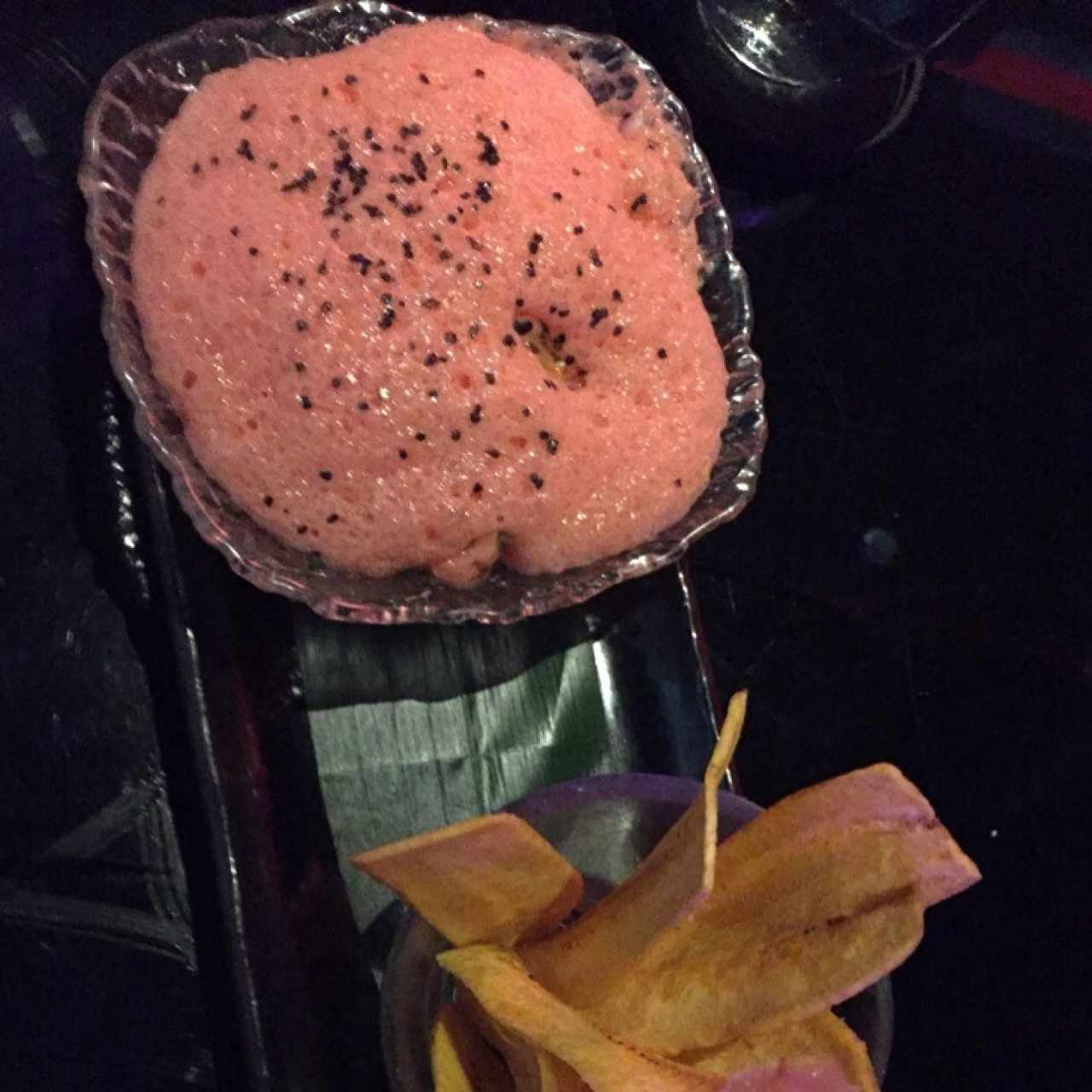 CEVICHE CON ESPUMA DE ROCOTTO