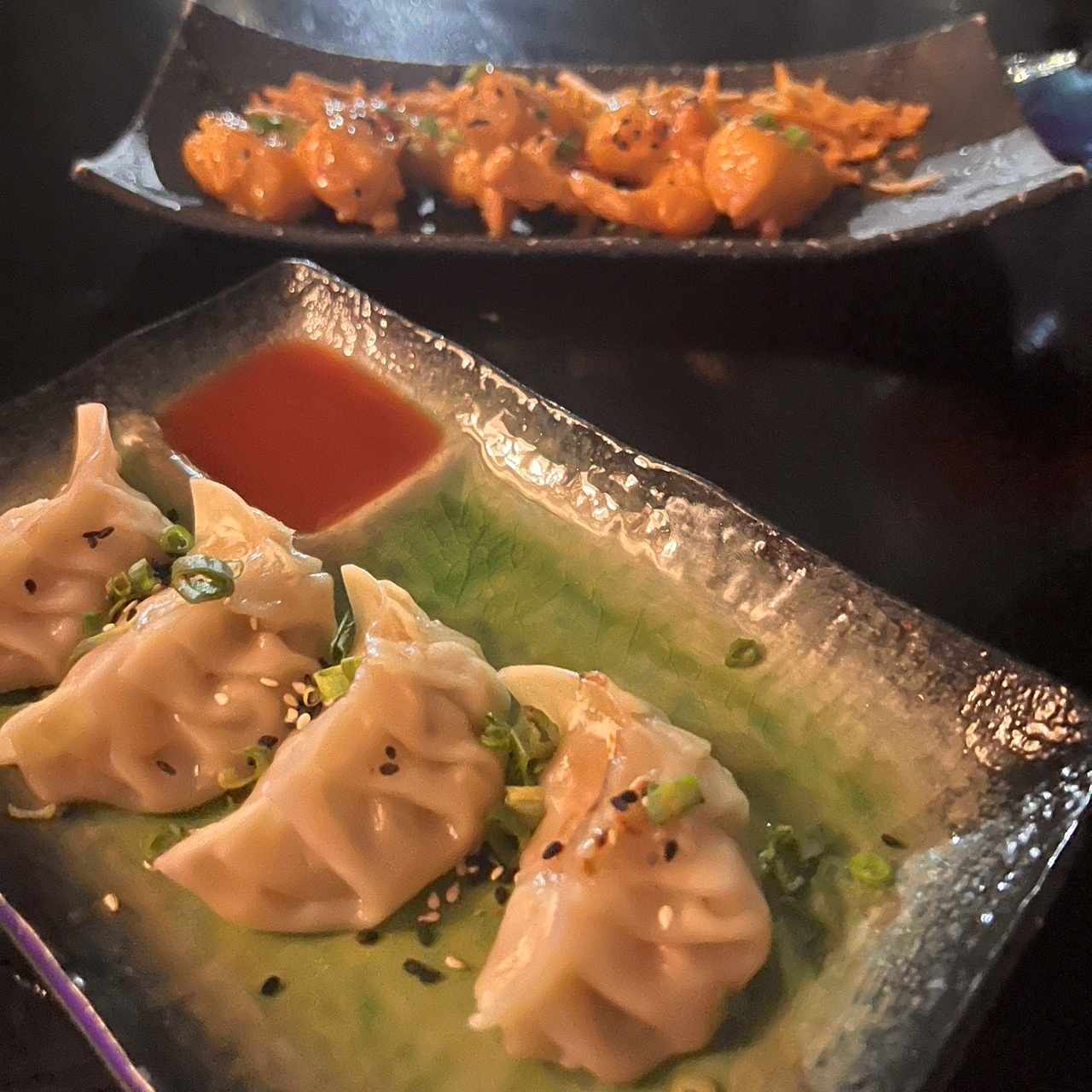 GYOZAS y shrimps tempura