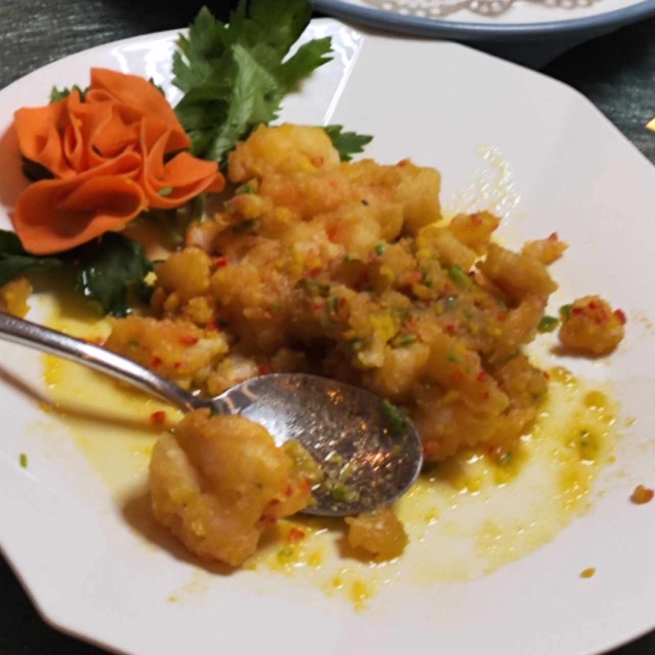 Camarón Apanado con salsa de Yerma