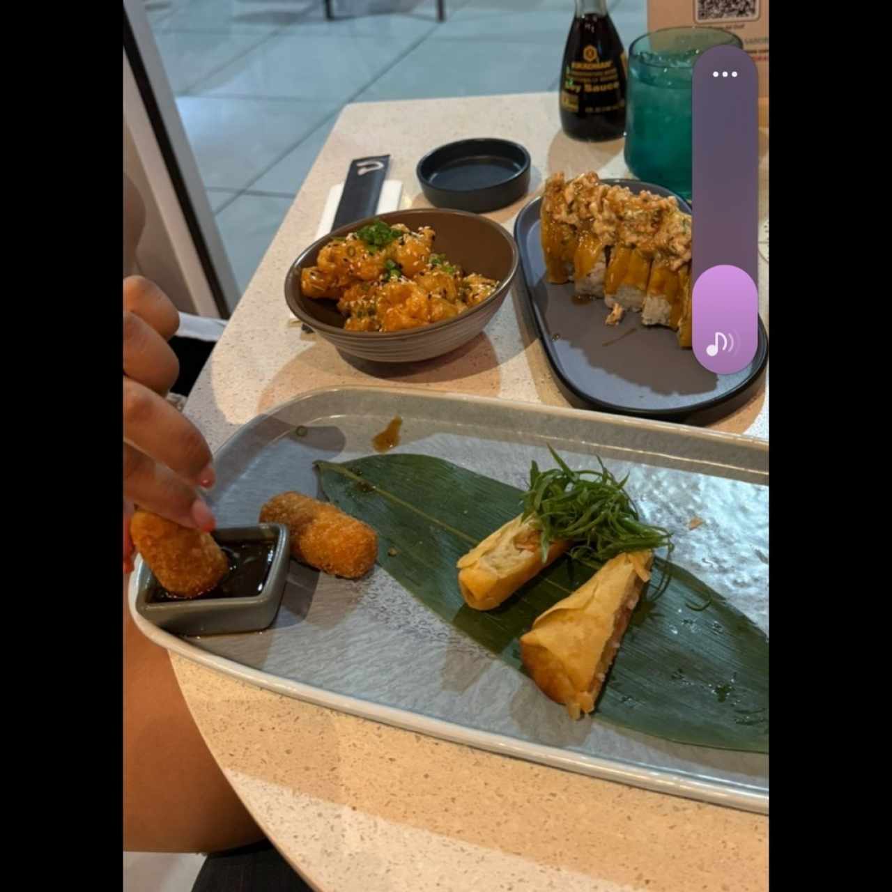 gamba pops, rolls istmo y sugoi mix