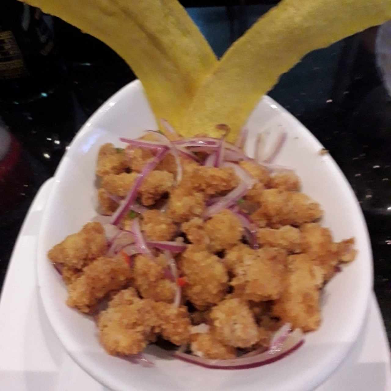 ceviche de corvina frito