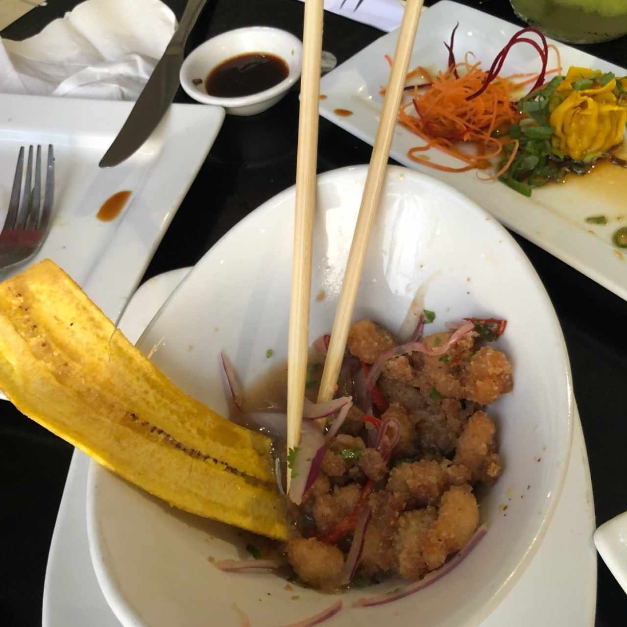 Ceviche frito de corvina