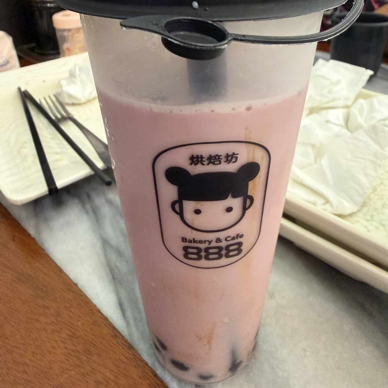 Tapioca de fresa con leche