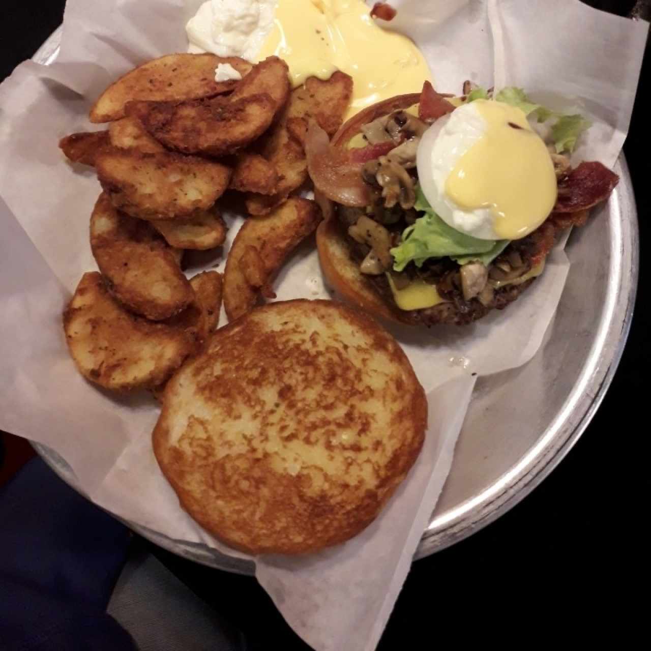 hamburguesa con hongos y bacon 
