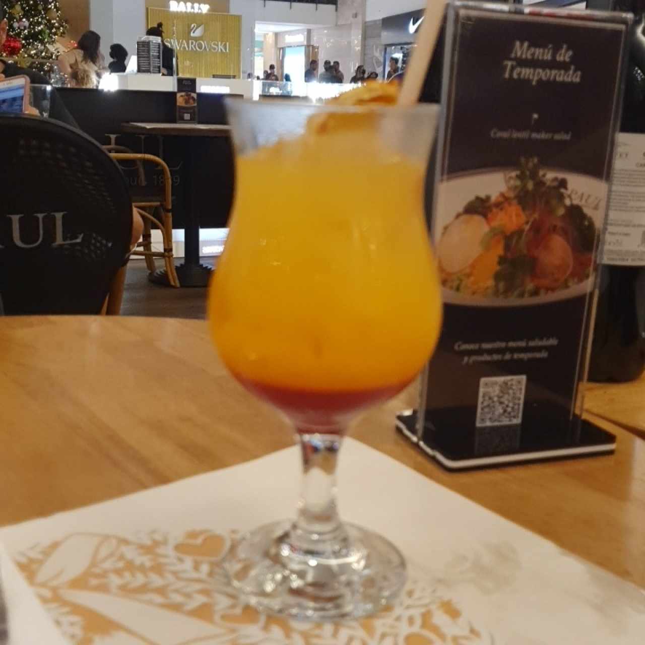 maracuyá, mango y Perrier