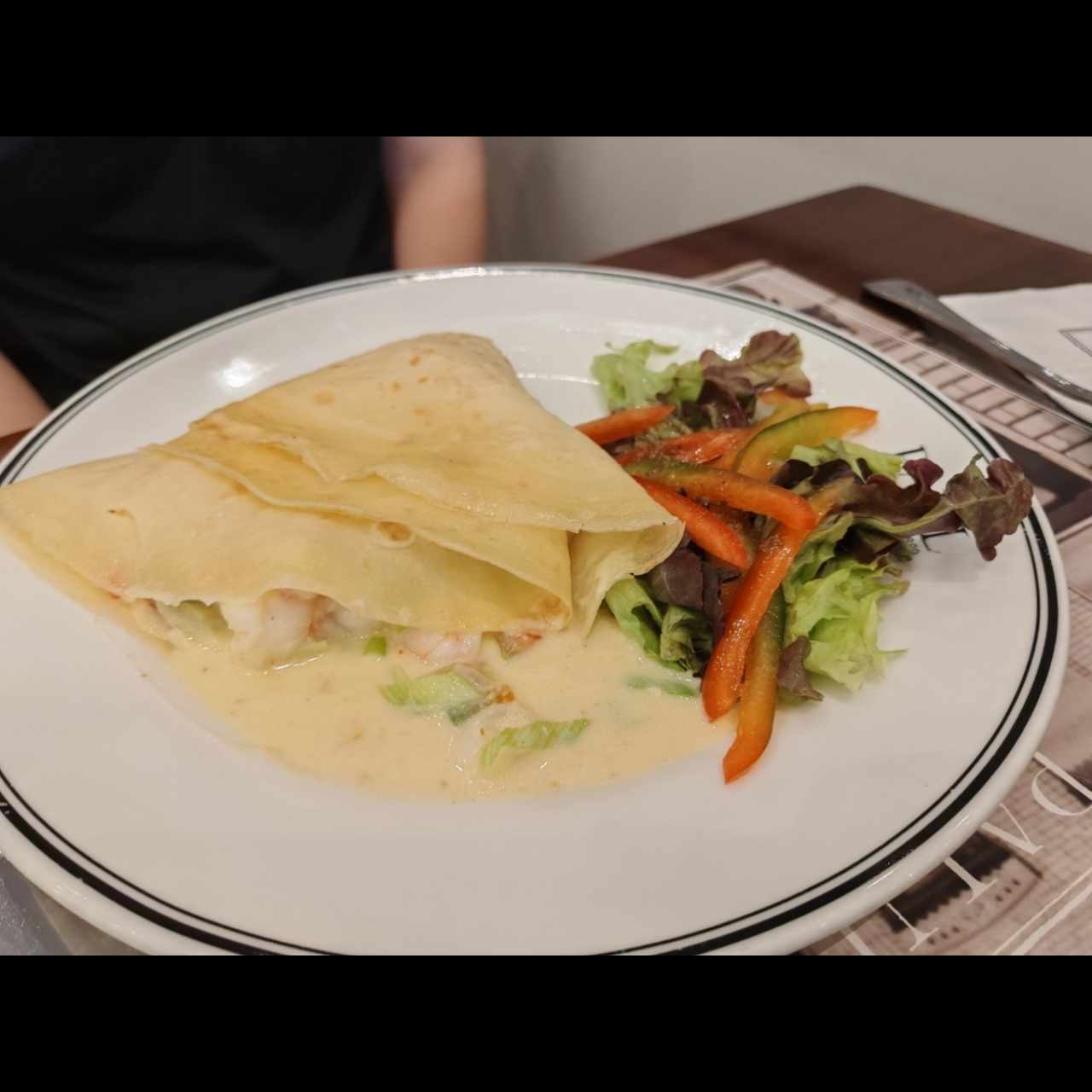 Crêpe de langostinos 