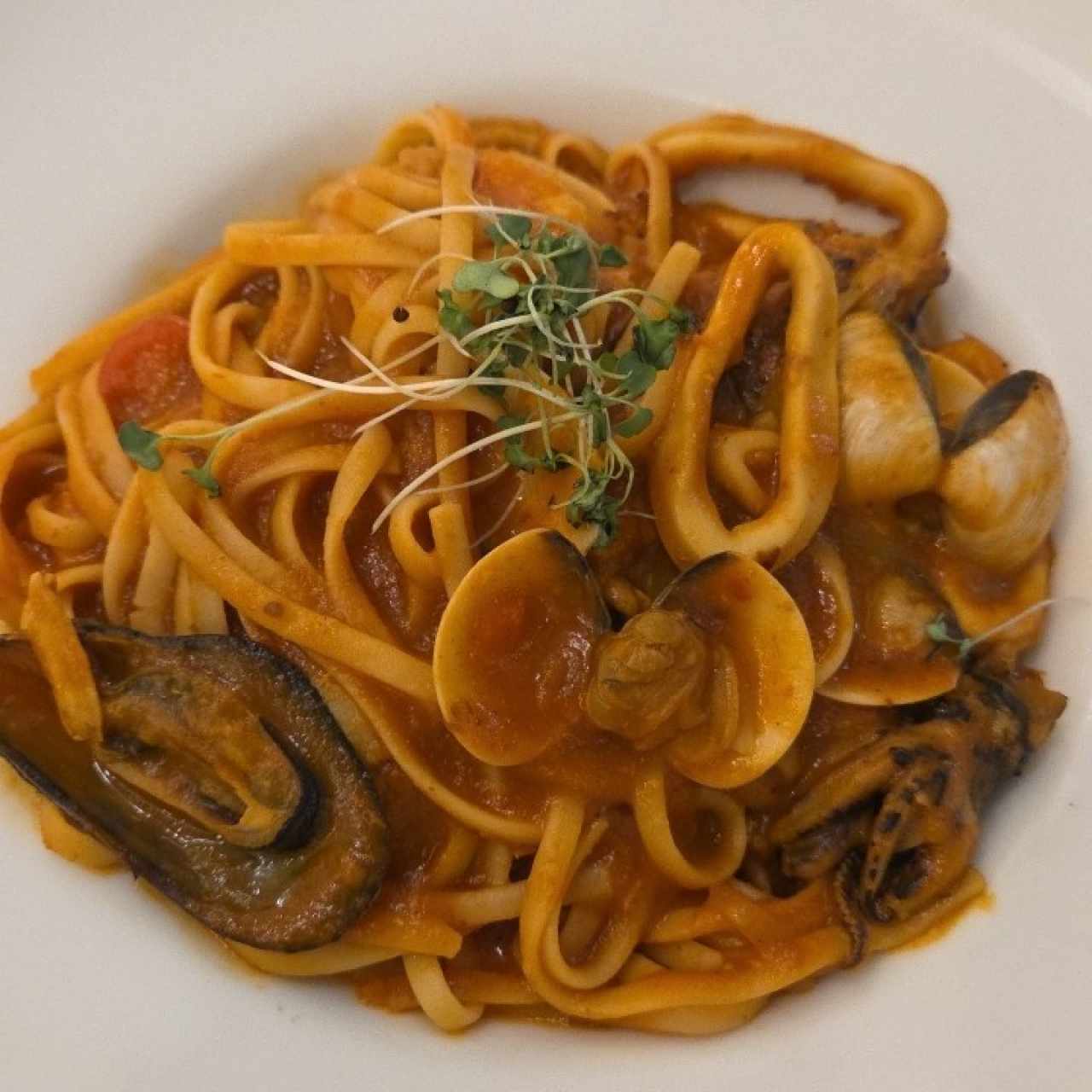 linguini con mariscos
