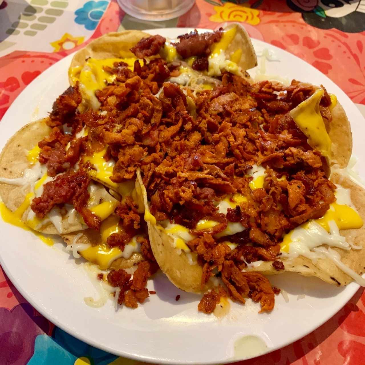 Nachos mixtos pastor y chorizo