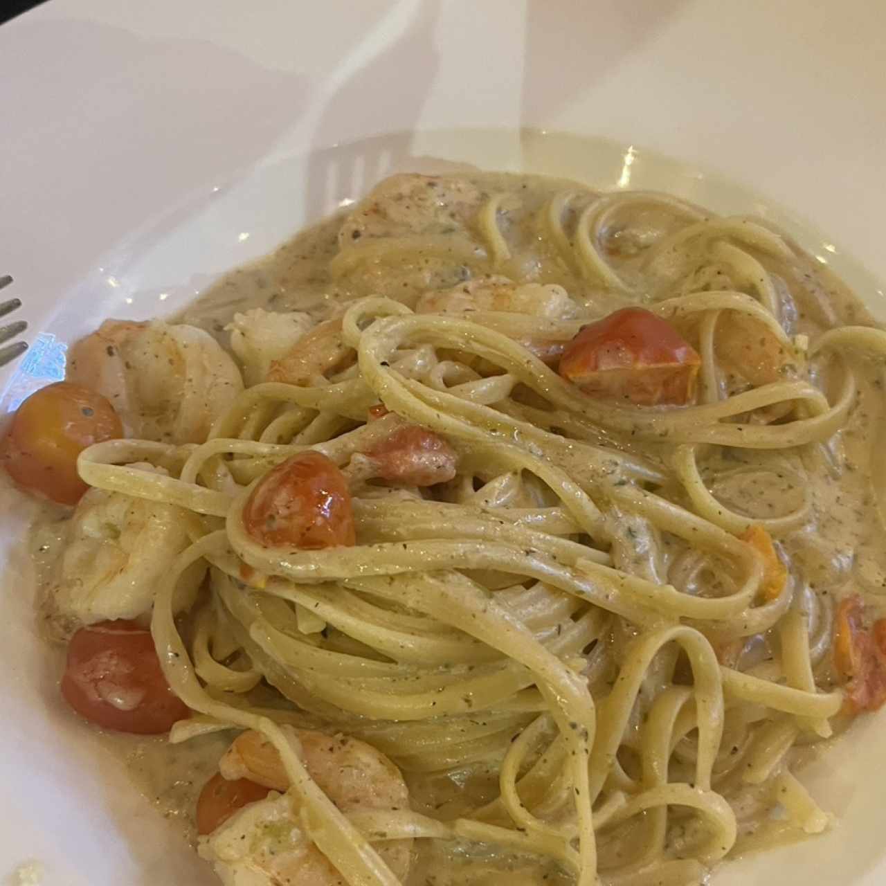 Pasta con camarones