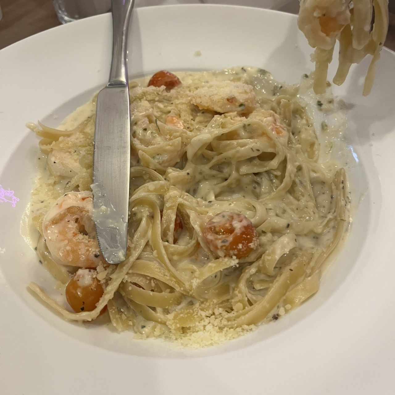 Pasta camarones