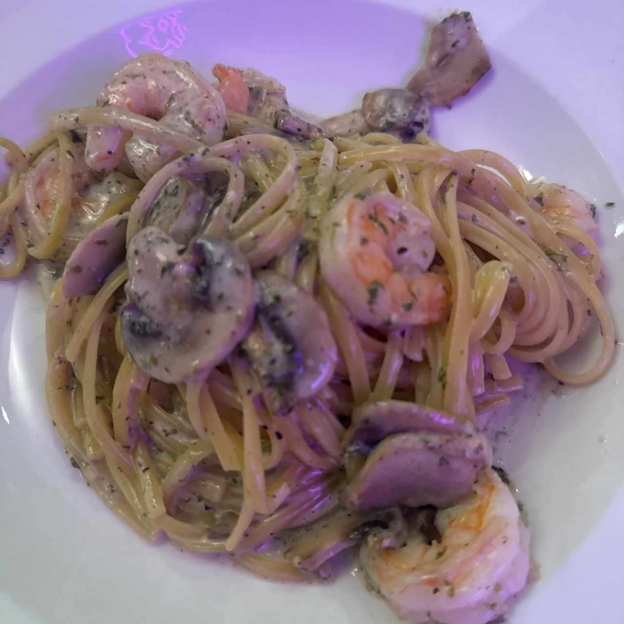 Fettucine Funghi Gamberi al Tartufo