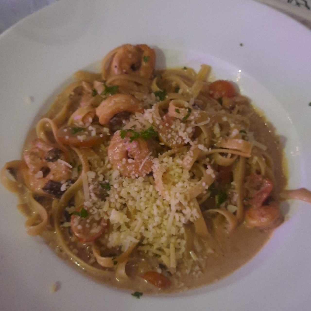 Fettuccine con mariscos 