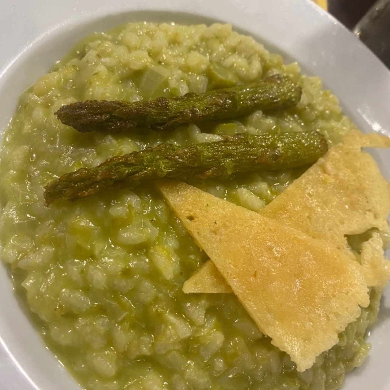 Delicioso Rissoto con parmesano y esparragos😜