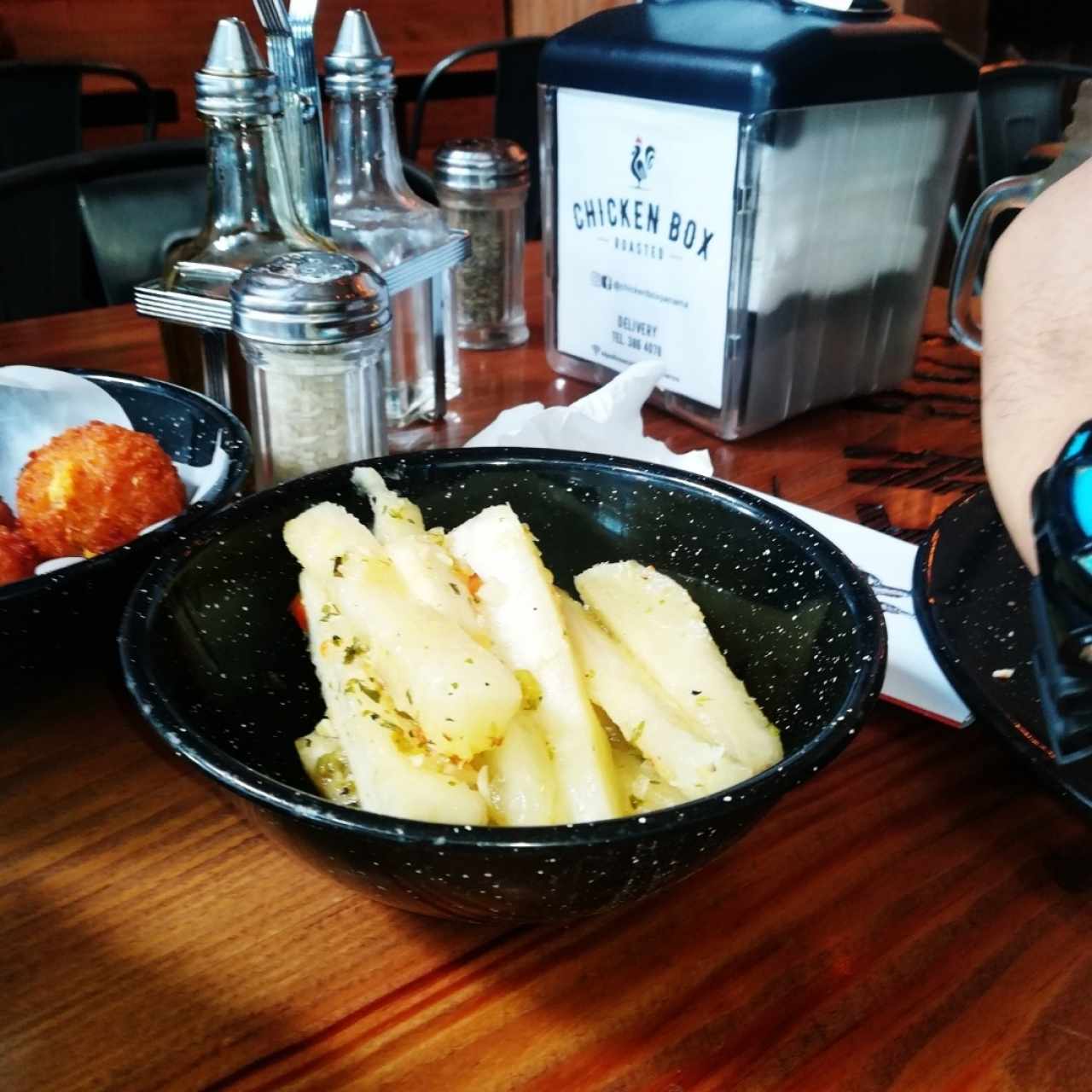 yuca al mojo chicken box