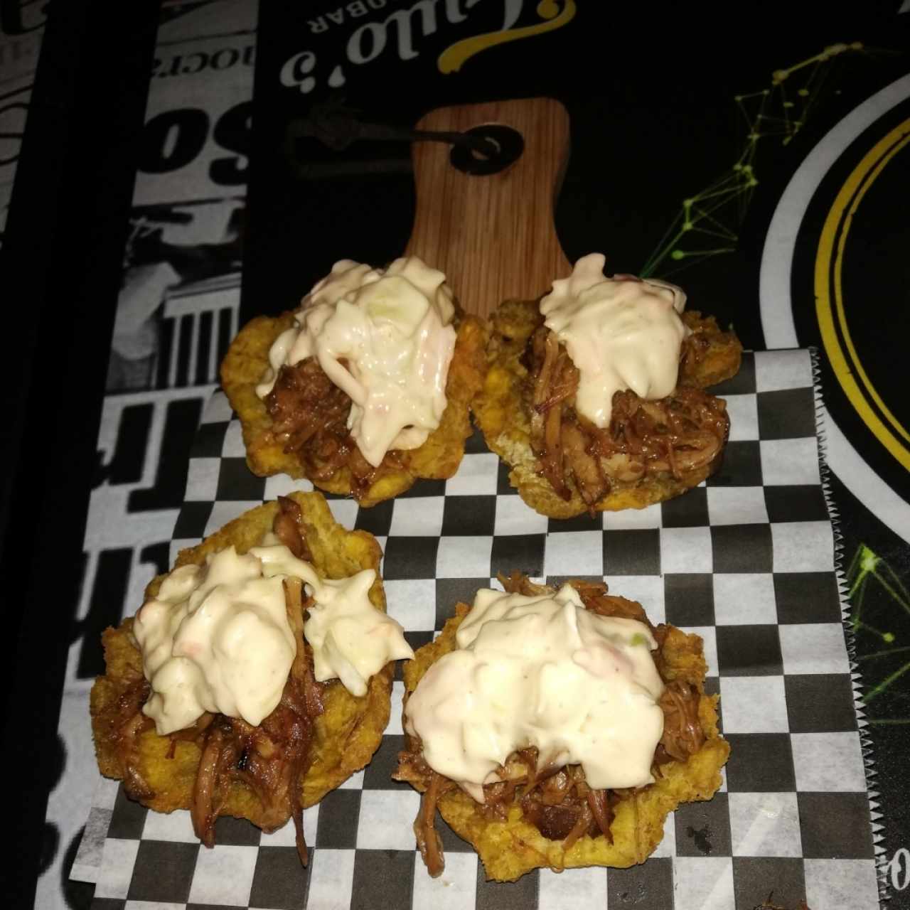 patacones con pulled pork. Deliciosos! 