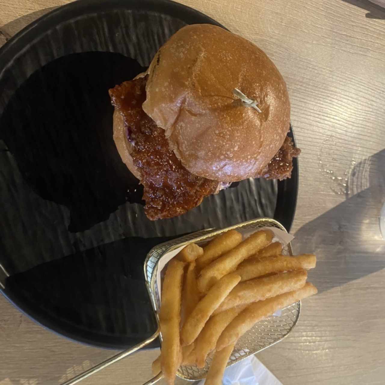 Hamburguesa pollo bbq