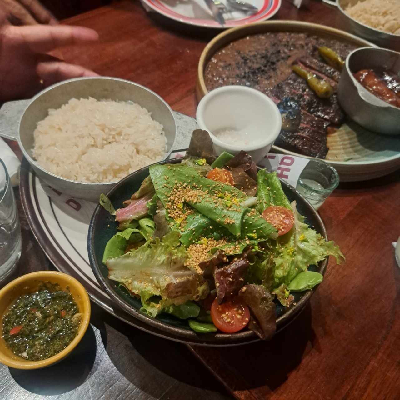 Arroz Poroto y Carne (entraña) 