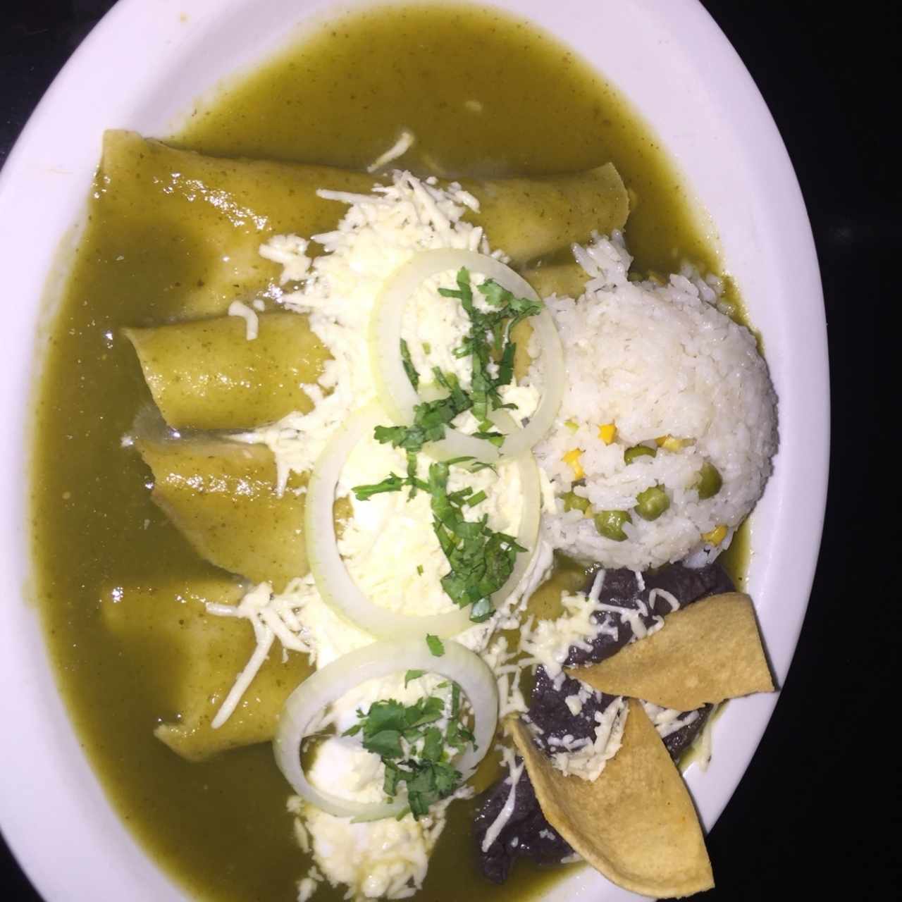 enchiladas en salsa verde