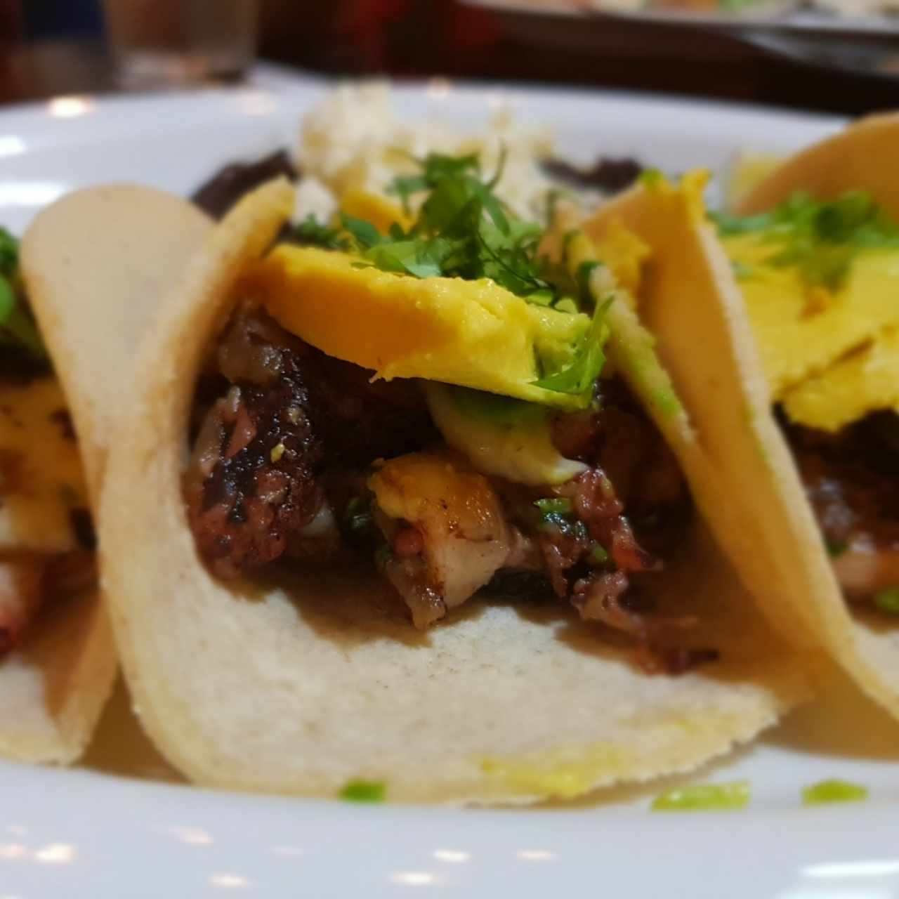 Tacos de pulpo al óleo