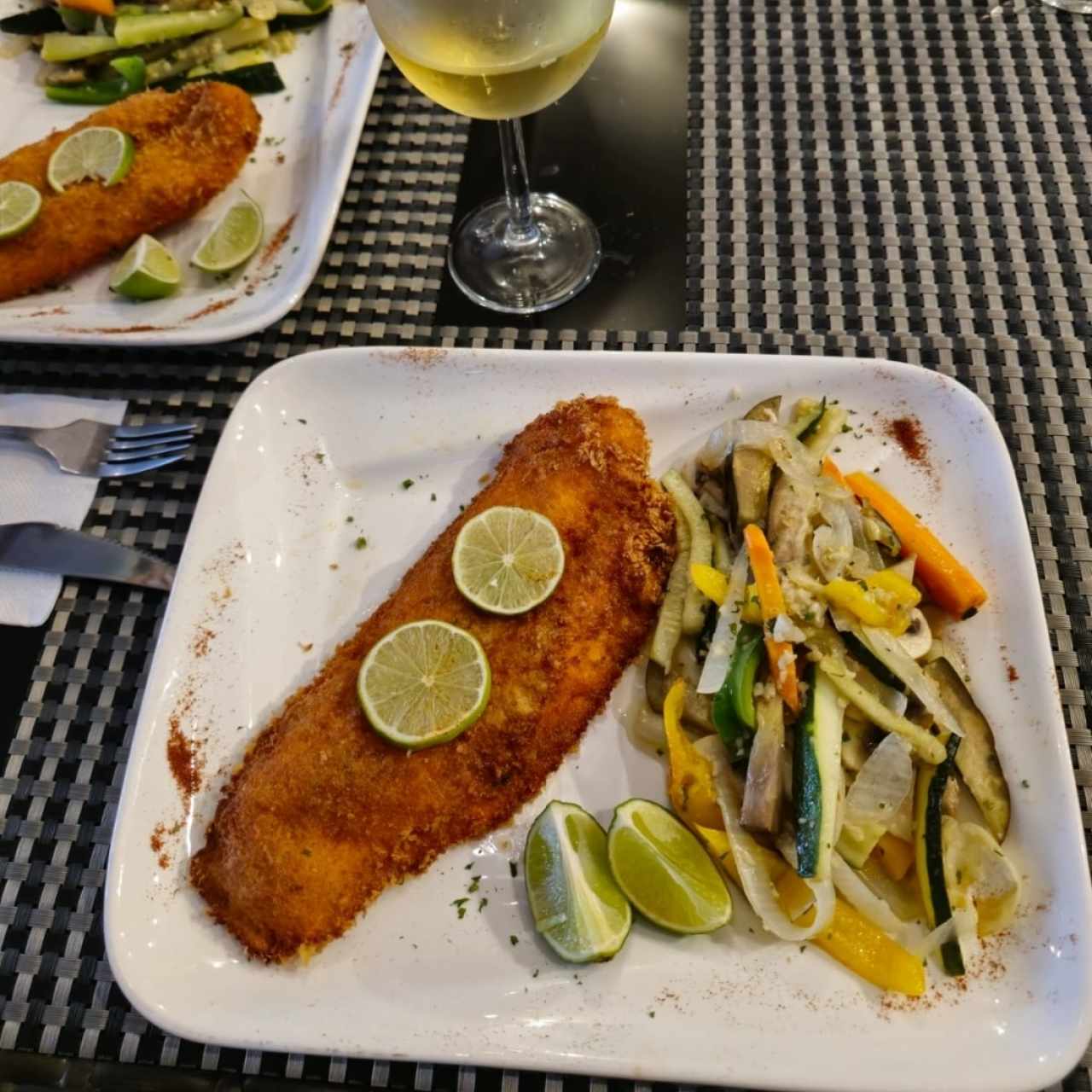 Pescado con vegetales 