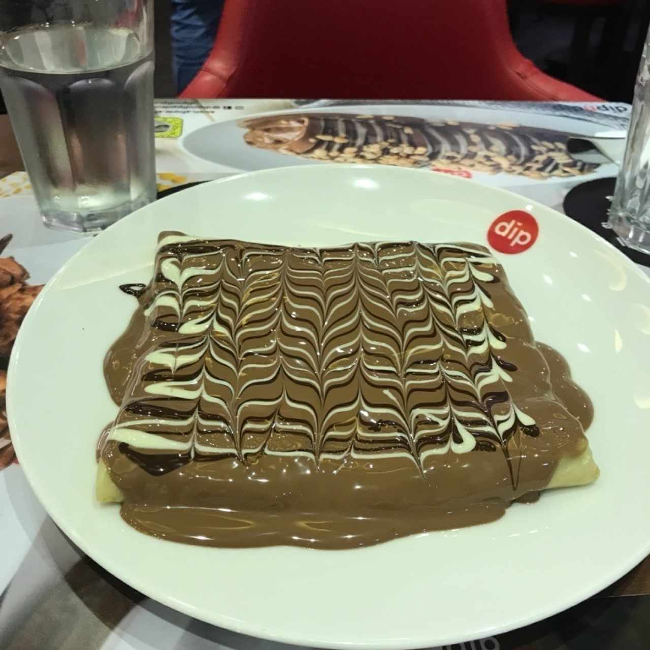 crepe relleno de brownie