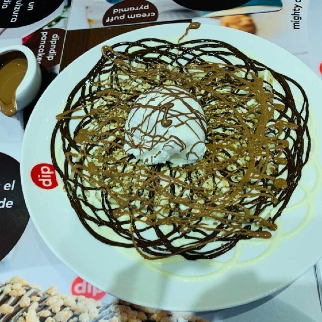 Triple chocolate crunchy crepe