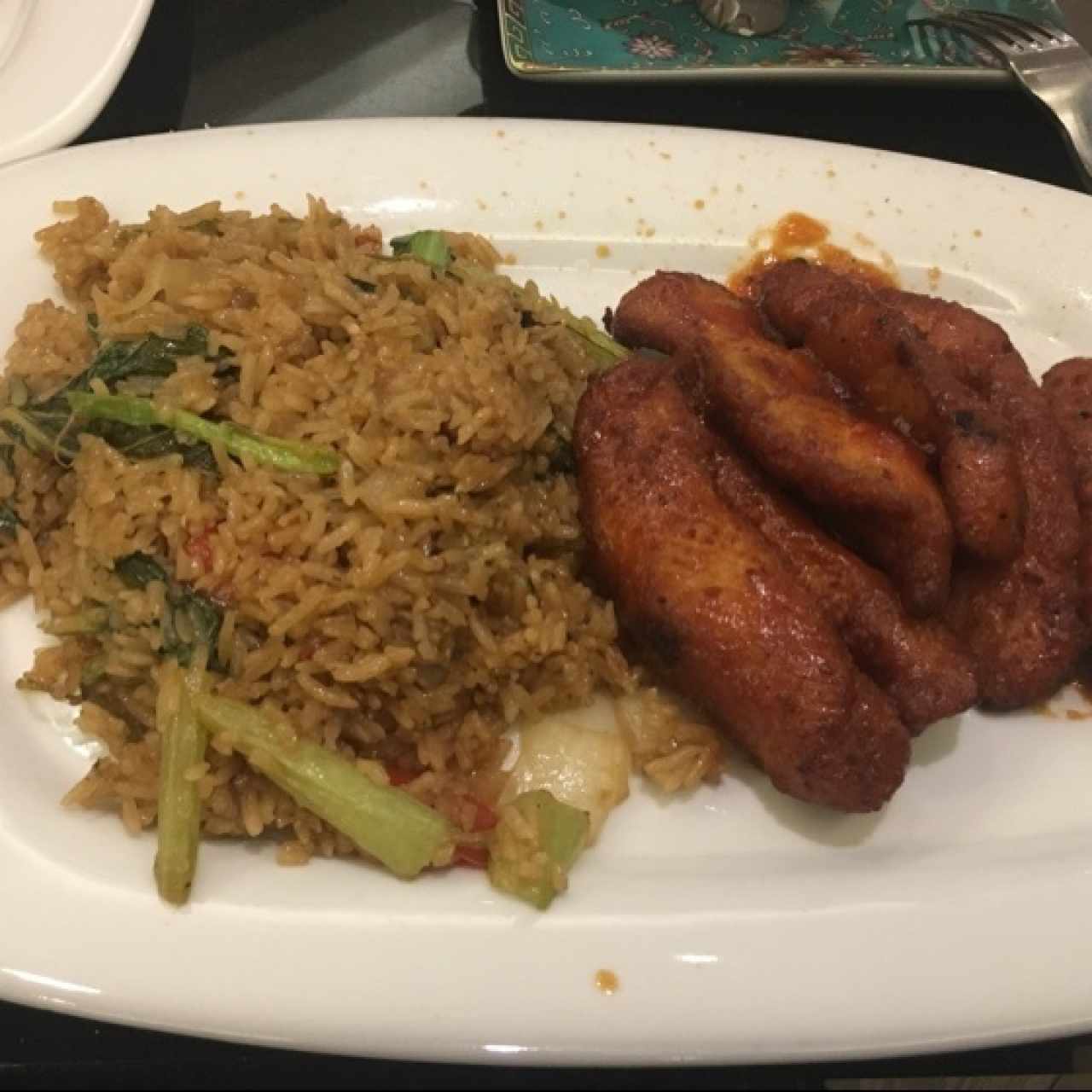 sweet & spicy boneless con arroz japones.