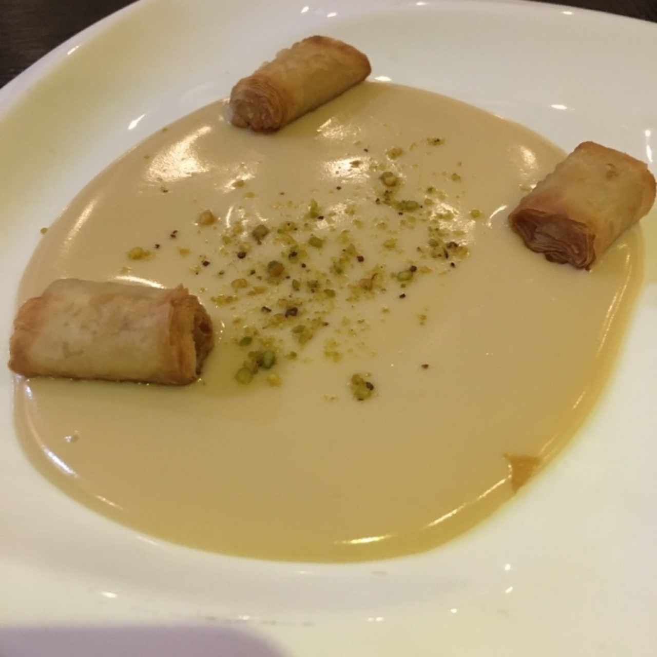 Postre cortesía de la casa