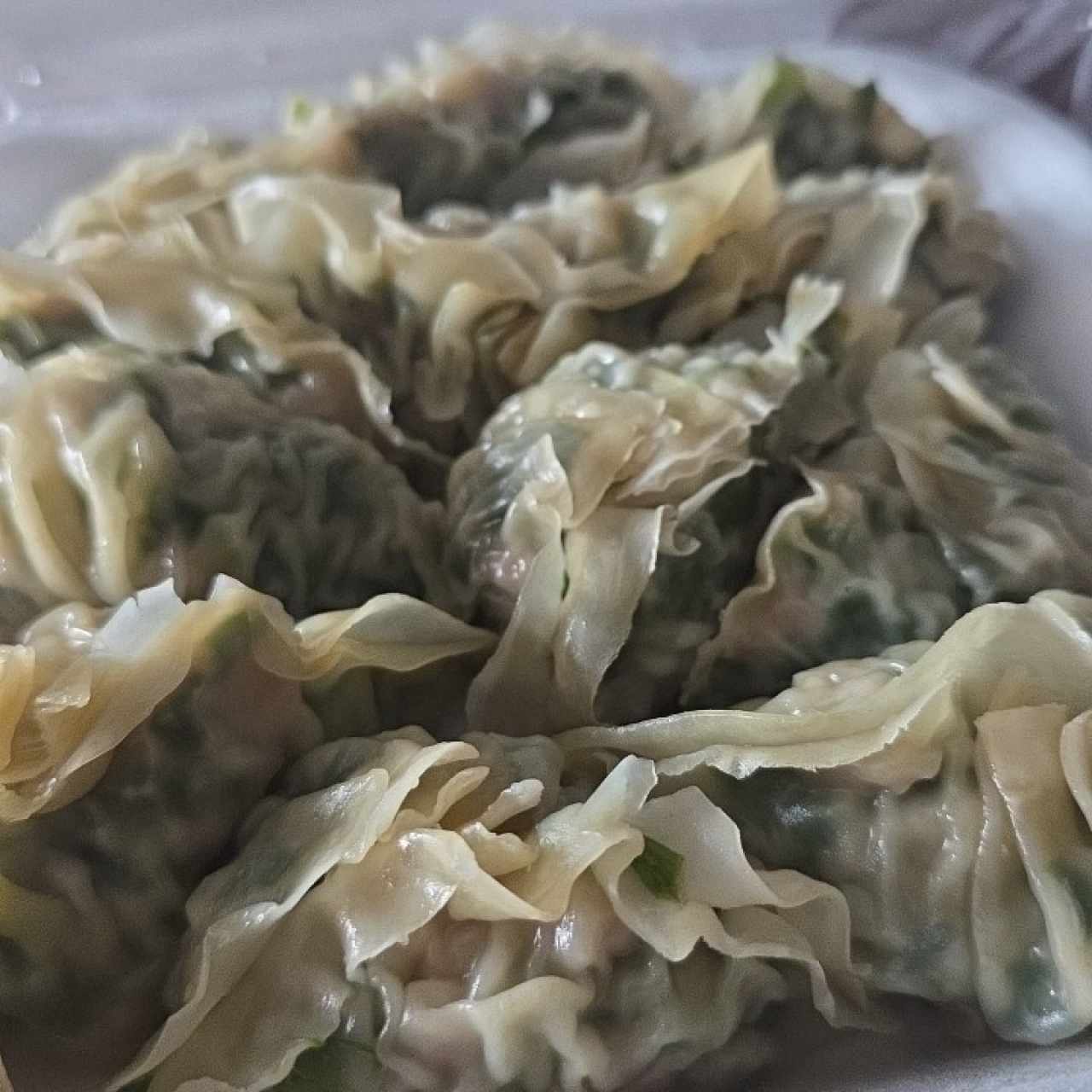Dumpling de puerco con cebollina