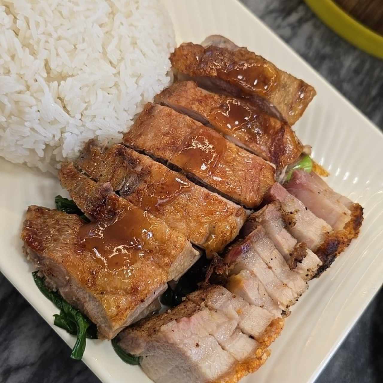 Arroz con pato asado + puerco liso asado