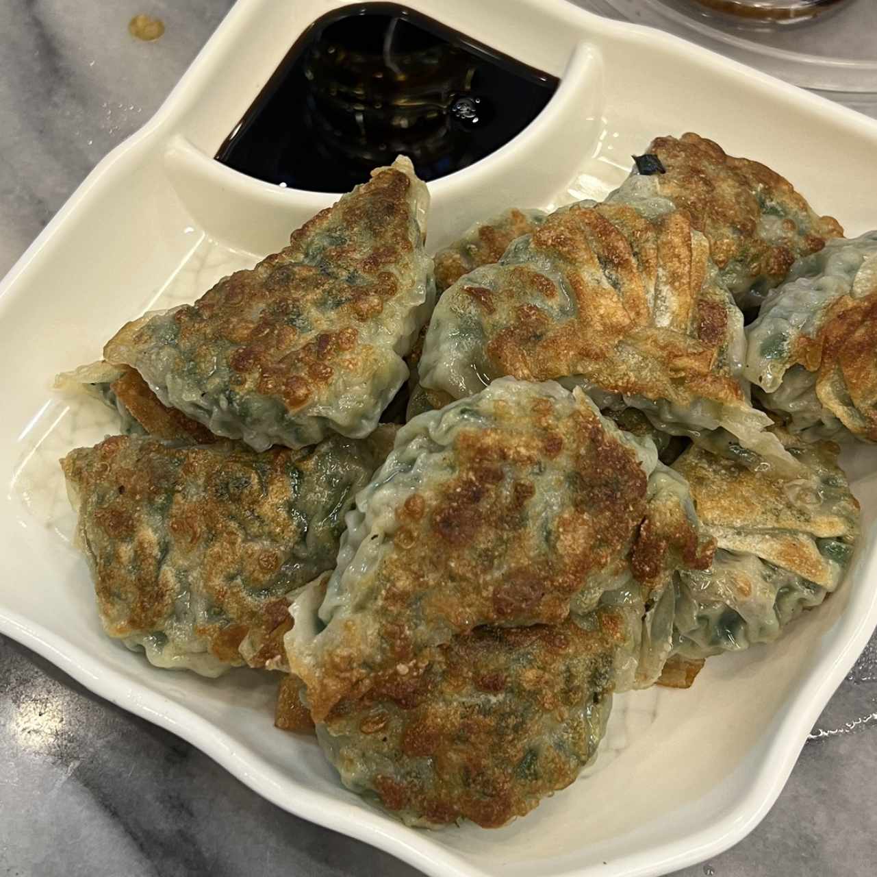 Dumpling de puerco con cebollina