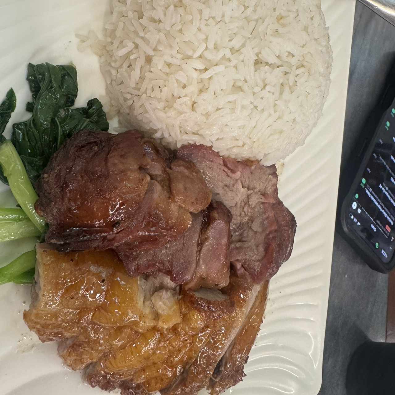 Arroz con pato asado + puerco liso asado