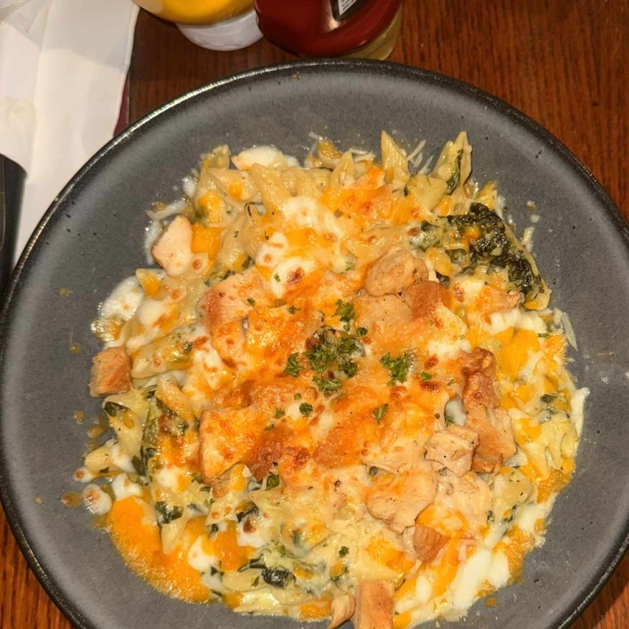 Grilled Chicken and Spinach Alfredo Bowl 