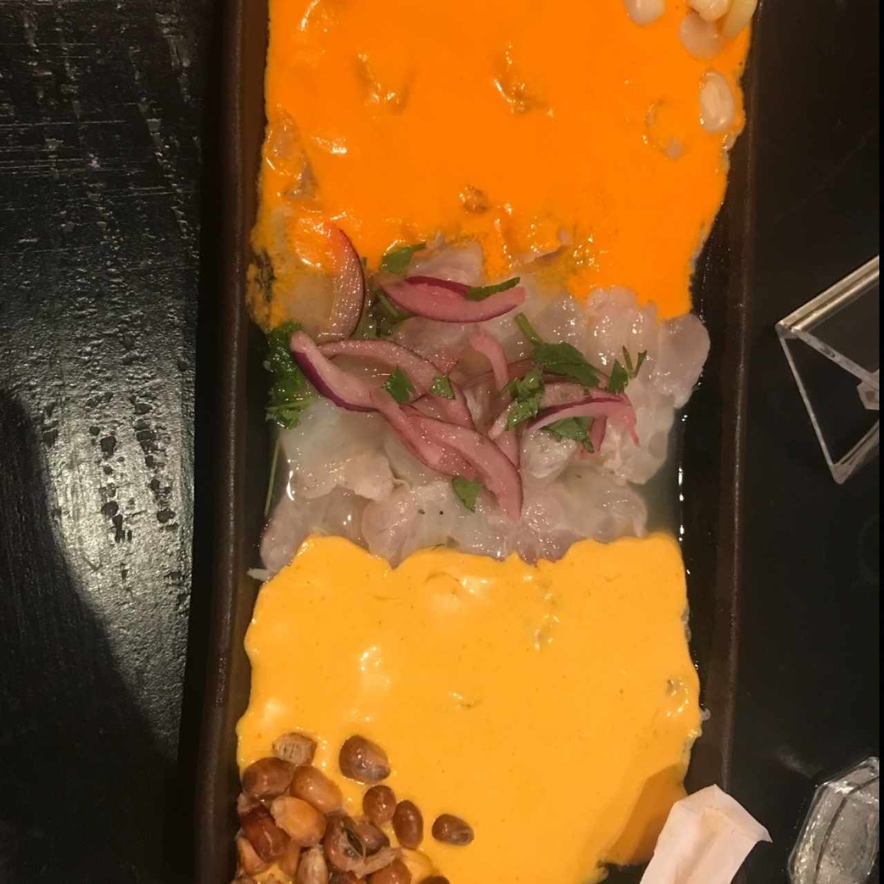 ceviche tres salsas de pescado 