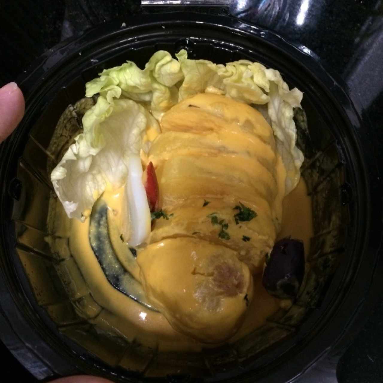 Papas a la huancaina. 1 papita x $11 👌🏻