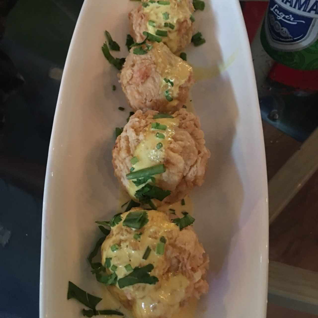croquetas de yuca con salmón