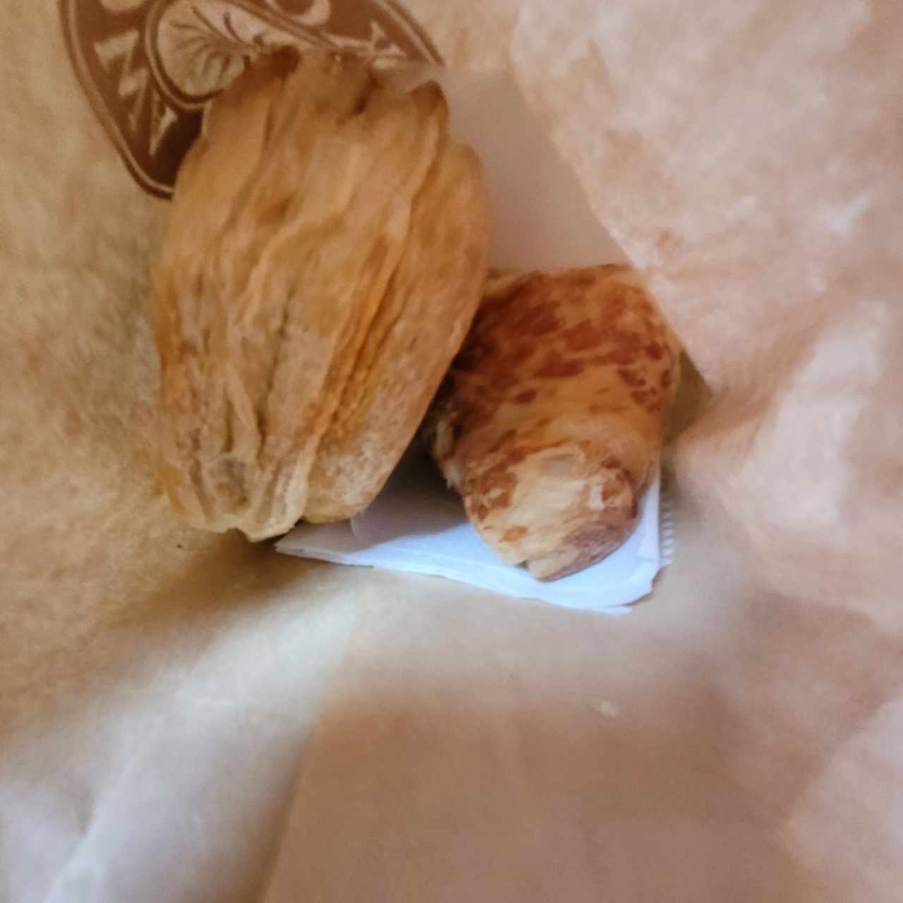 croissant jamón y queso crema y pastelitos carne 