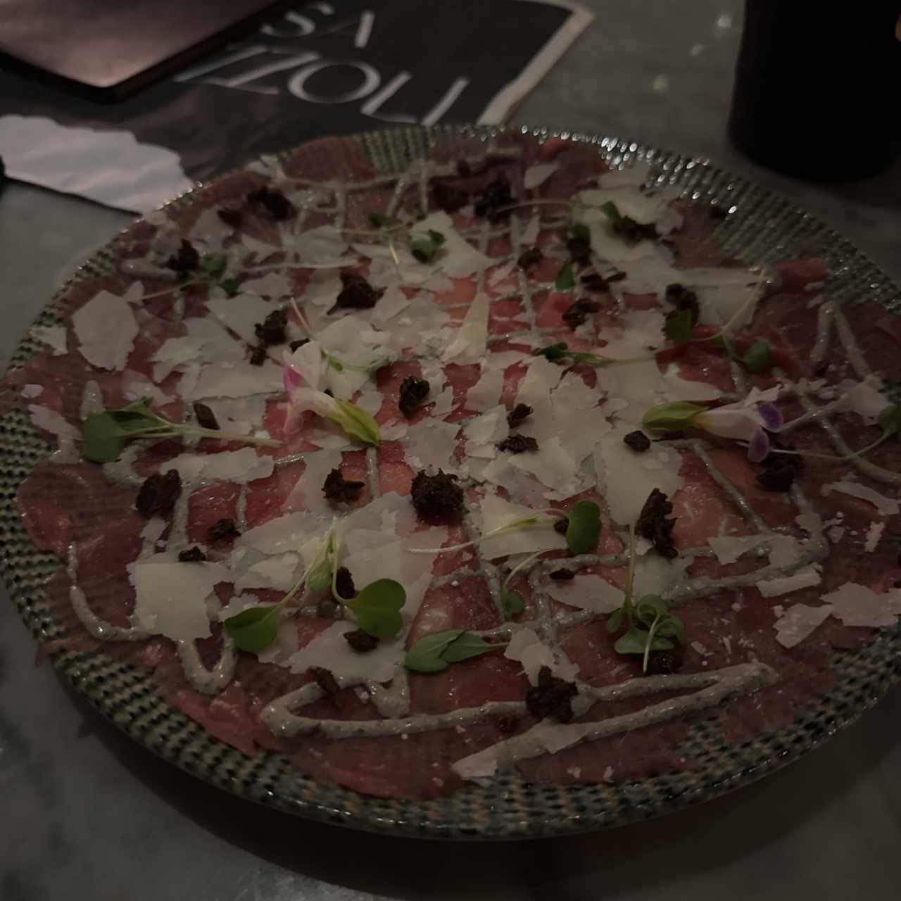 Antipasti - Carpaccio al Tartufo