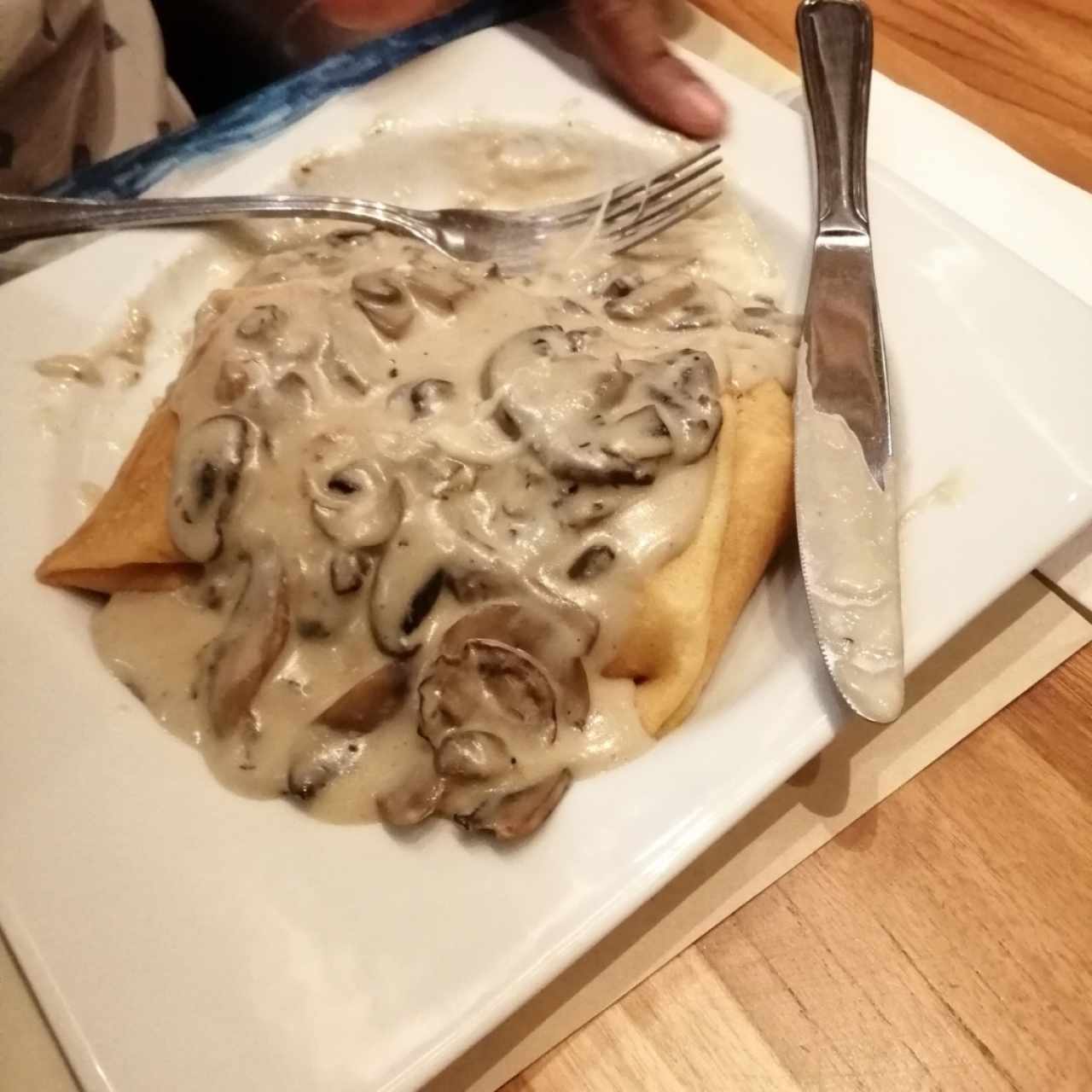 Crepes con champiñones