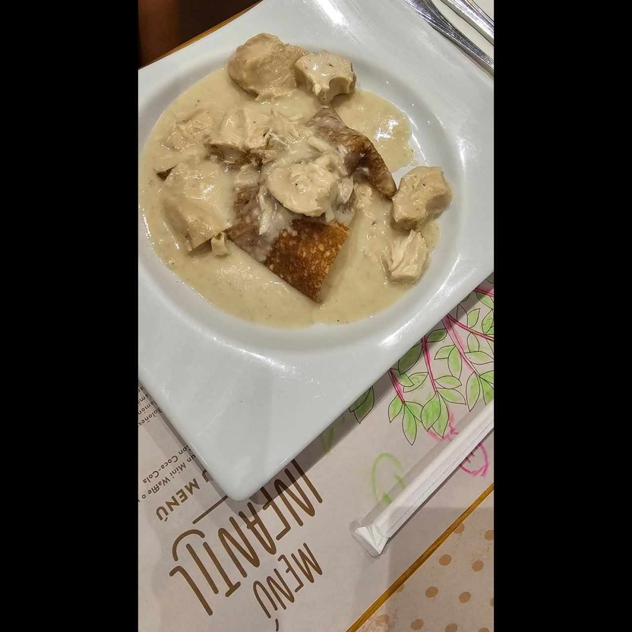 crepe de Pollo , Queso y Champiñones