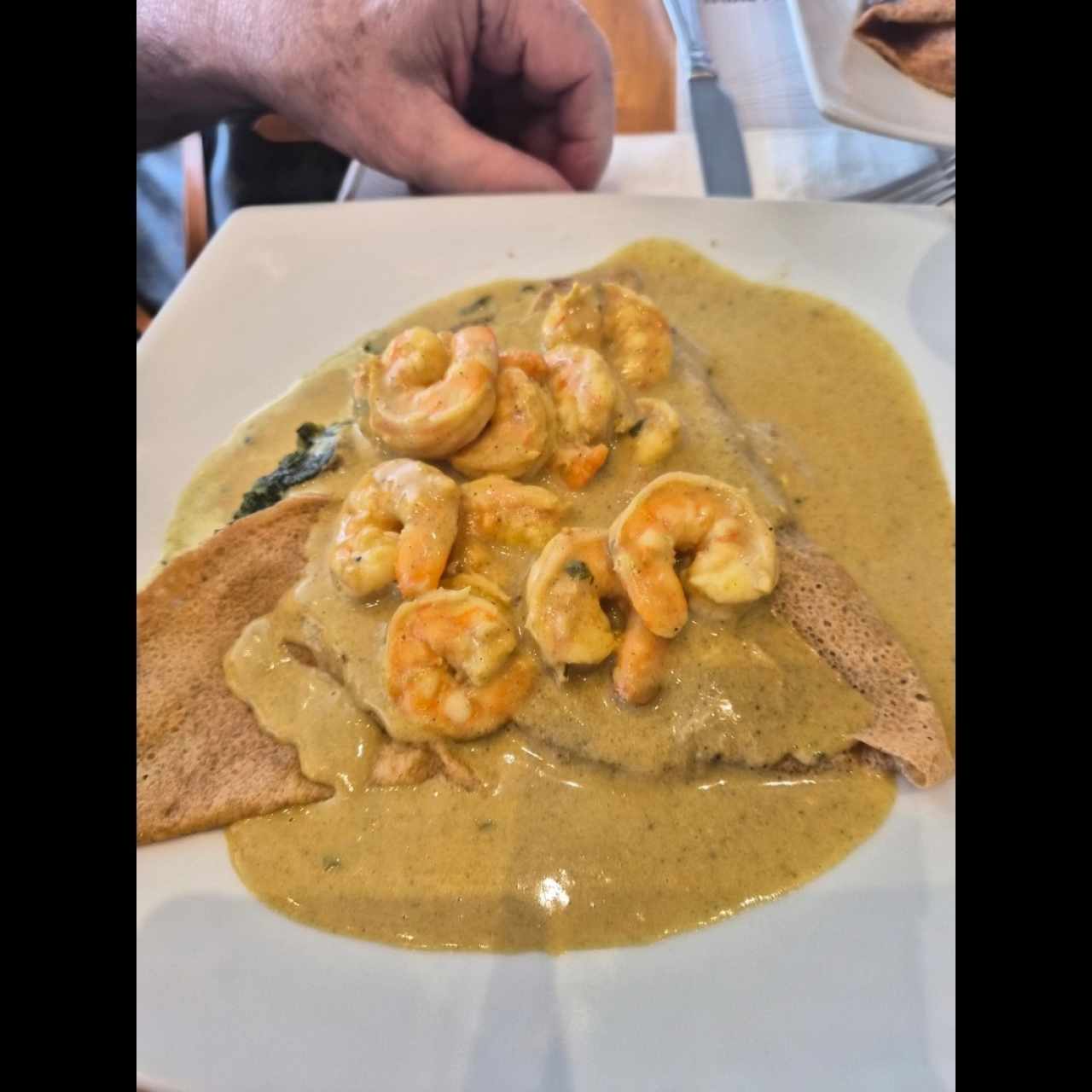 Camarones y Espinaca